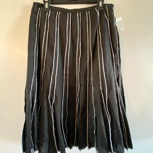 Carole Little Linen Black and White Stripe Skirt